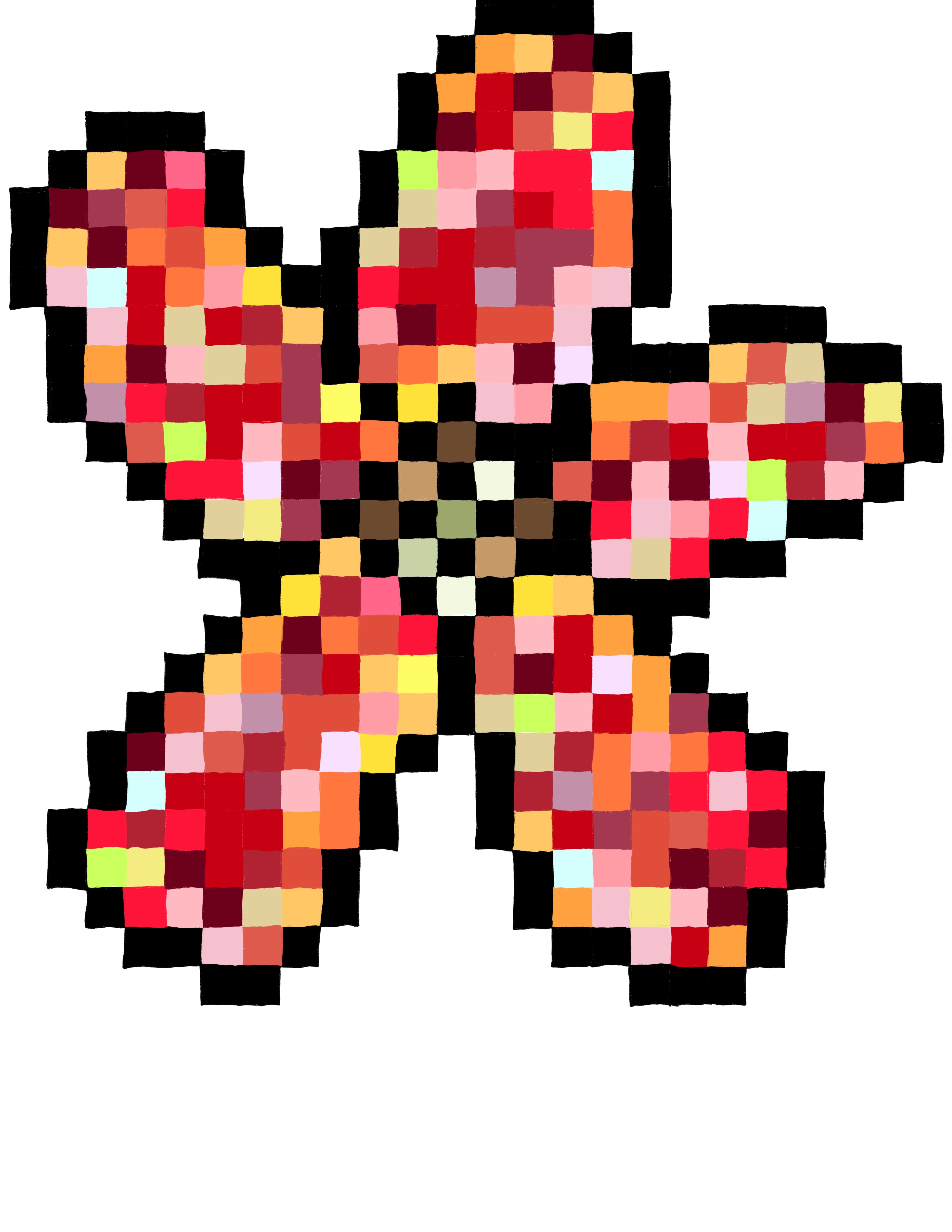 pixel flower in color